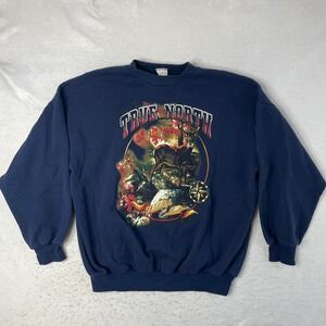 Toboggan‎ Sweatshirt Mens XL Blue True North Wildlife Collection Deer Graphic
